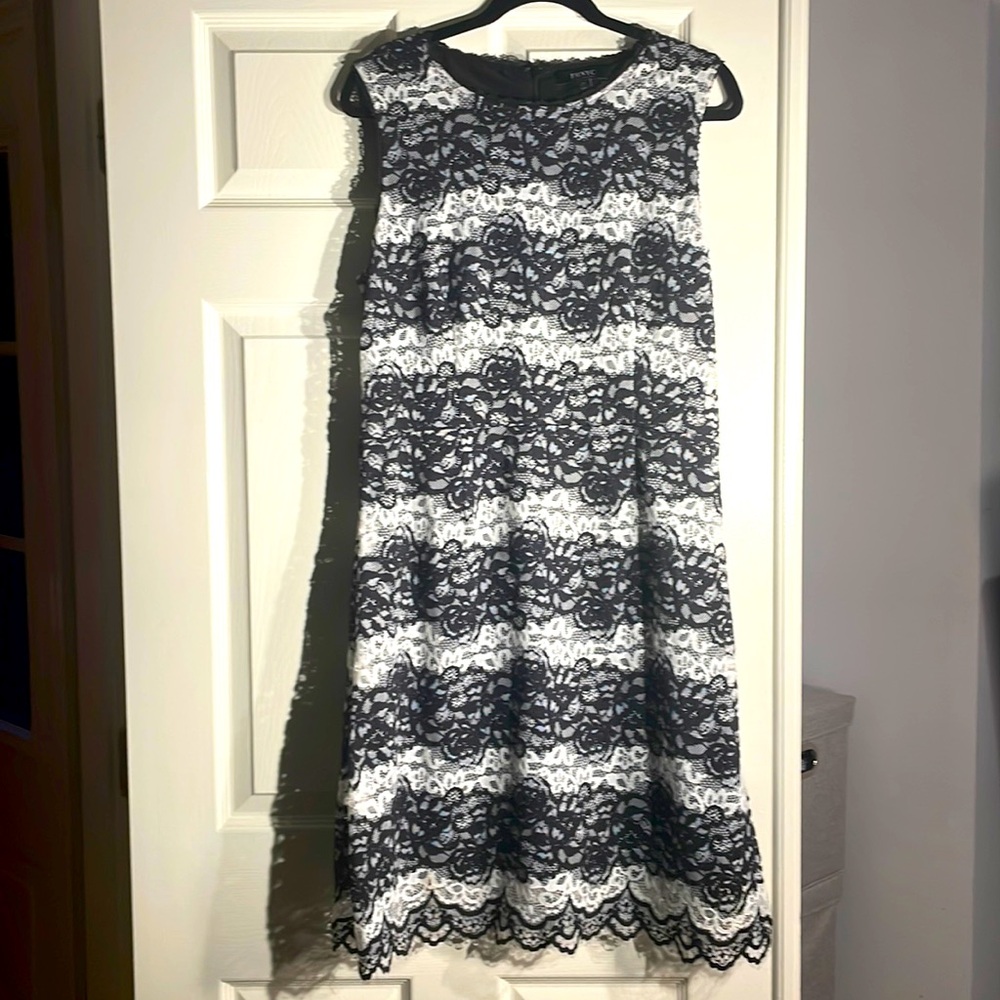 Women’s Black and White Lace Dress